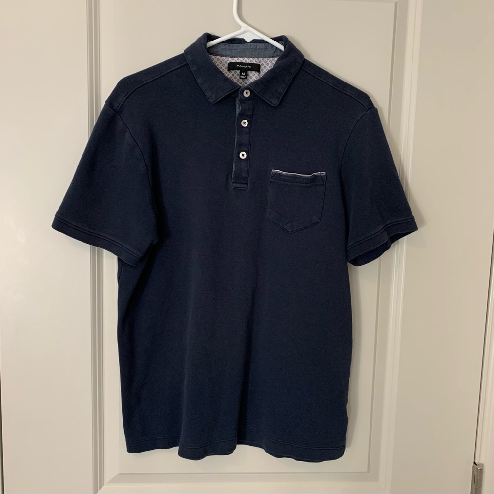 Tahari mens short sleeve polo shirt | size medium